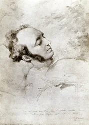 Felix Mendelssohn (1809-47) auf seinem Sterbebett, ca. 1847